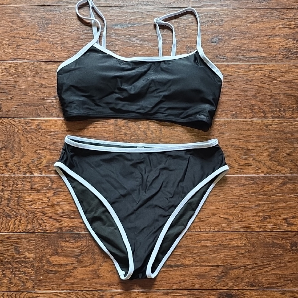 Women's Black and White Bikini Set